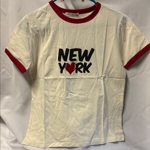 Active USA Cream and Red Short Sleeve Tee